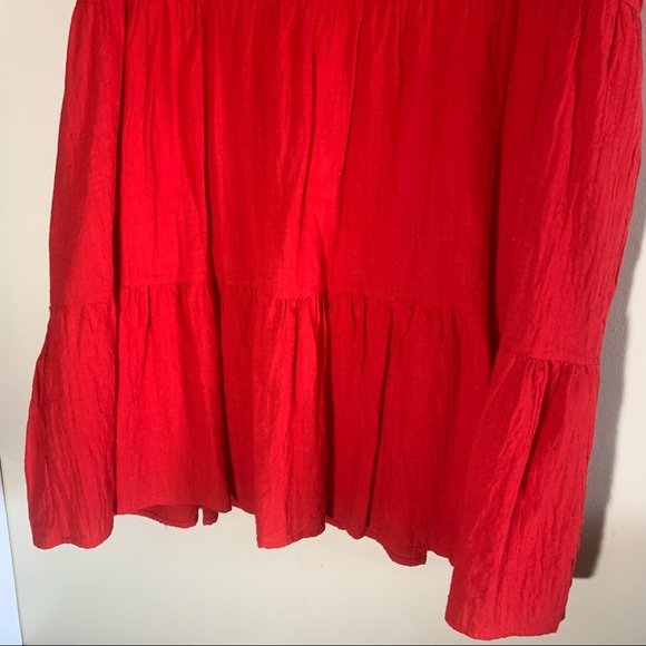 Red Flowey Peplum Sleeve Midi Dress WITH POCKETS - Picture 11 of 15